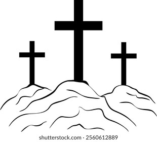 Good friday. Cross. Christian cross. Symbol salvation, faith and hope. Cross religious symbol. Spiritual practice, church rituals and prayer. Crucifixion and resurrection Jesus Christ.