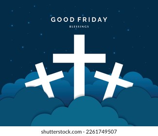 Good Friday With Cross And Cloud