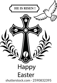 Good Friday Cross Silhouette Vector illustration