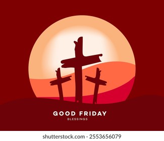 Good Friday With Cross Template