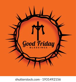 good friday cross and thorns background