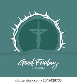Good Friday with Cross vector. Good Friday Vector Illustration.
