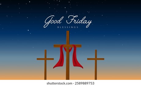 Good friday cultural background for spiritual belief and faith vector. Good Friday post and creatives. Happy Good Friday and Holy Week Flyer Design. 