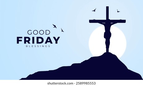 Good friday cultural background for spiritual belief and faith vector. Good Friday post and creatives. Happy Good Friday and Holy Week Flyer Design. 