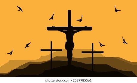 Good friday cultural background for spiritual belief and faith vector. Good Friday post and creatives. Happy Good Friday and Holy Week Flyer Design. 