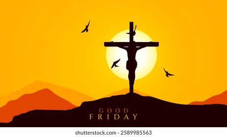 Good friday cultural background for spiritual belief and faith vector. Good Friday post and creatives. Happy Good Friday and Holy Week Flyer Design. 