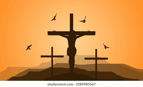 Good friday cultural background for spiritual belief and faith vector. Good Friday post and creatives. Happy Good Friday and Holy Week Flyer Design. 