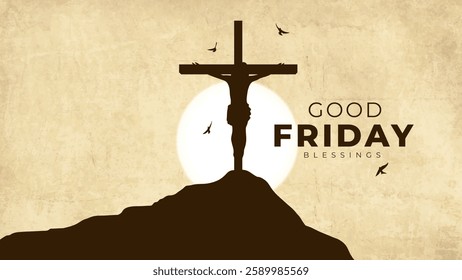 Good friday cultural background for spiritual belief and faith vector. Good Friday post and creatives. Happy Good Friday and Holy Week Flyer Design. 