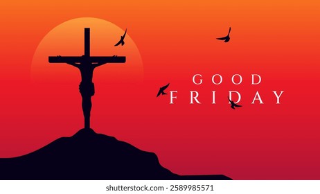 Good friday cultural background for spiritual belief and faith vector. Good Friday post and creatives. Happy Good Friday and Holy Week Flyer Design. 