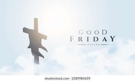 Good friday cultural background for spiritual belief and faith vector. Good Friday post and creatives. Happy Good Friday and Holy Week Flyer Design. 