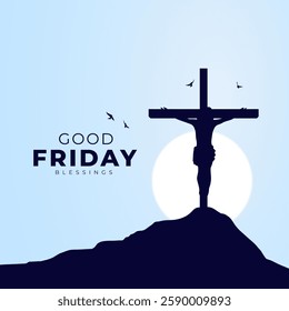 Good friday cultural background for spiritual belief and faith vector. Good Friday post and creatives. Happy Good Friday and Holy Week Flyer Design. 