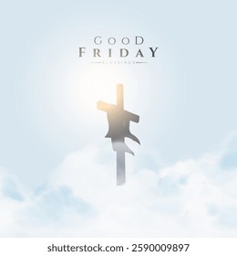 Good friday cultural background for spiritual belief and faith vector. Good Friday post and creatives. Happy Good Friday and Holy Week Flyer Design. 