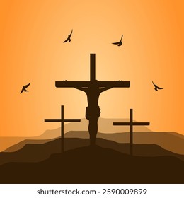 Good friday cultural background for spiritual belief and faith vector. Good Friday post and creatives. Happy Good Friday and Holy Week Flyer Design. 