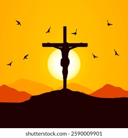 Good friday cultural background for spiritual belief and faith vector. Good Friday post and creatives. Happy Good Friday and Holy Week Flyer Design. 