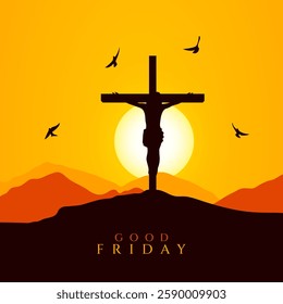 Good friday cultural background for spiritual belief and faith vector. Good Friday post and creatives. Happy Good Friday and Holy Week Flyer Design. 