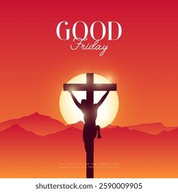 Good friday cultural background for spiritual belief and faith vector. Good Friday post and creatives. Happy Good Friday and Holy Week Flyer Design. 