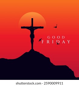 Good friday cultural background for spiritual belief and faith vector. Good Friday post and creatives. Happy Good Friday and Holy Week Flyer Design. 