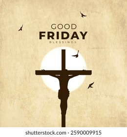 Good friday cultural background for spiritual belief and faith vector. Good Friday post and creatives. Happy Good Friday and Holy Week Flyer Design. 