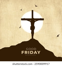 Good friday cultural background for spiritual belief and faith vector. Good Friday post and creatives. Happy Good Friday and Holy Week Flyer Design. 