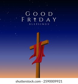 Good friday cultural background for spiritual belief and faith vector. Good Friday post and creatives. Happy Good Friday and Holy Week Flyer Design. 