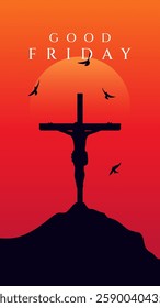 Good friday cultural background for spiritual belief and faith vector. Good Friday post and creatives. Happy Good Friday and Holy Week Flyer Design. 