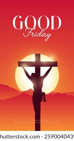 Good friday cultural background for spiritual belief and faith vector. Good Friday post and creatives. Happy Good Friday and Holy Week Flyer Design. 