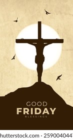 Good friday cultural background for spiritual belief and faith vector. Good Friday post and creatives. Happy Good Friday and Holy Week Flyer Design. 