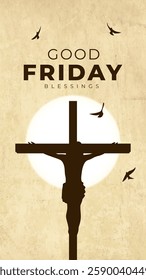 Good friday cultural background for spiritual belief and faith vector. Good Friday post and creatives. Happy Good Friday and Holy Week Flyer Design. 