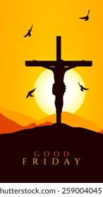 Good friday cultural background for spiritual belief and faith vector. Good Friday post and creatives. Happy Good Friday and Holy Week Flyer Design. 