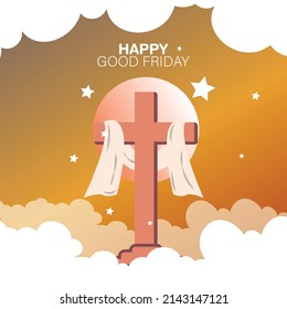 Good Friday design on white cloud