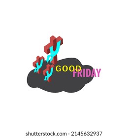 good friday design vector illustration, with text and cross