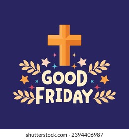 Good Friday Designs Religious, Christian Faith Banner for Church Events  Festive Celebrations Editable, Curved Cursive Art