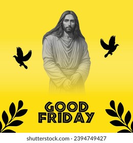 Good Friday Designs Religious, Christian Faith Banner for Church Events  Festive Celebrations Editable, Curved Cursive Art