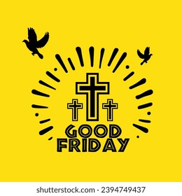 Good Friday Designs Religious, Christian Faith Banner for Church Events  Festive Celebrations Editable, Curved Cursive Art