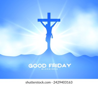 good friday or easter day blessing background with light effect vector