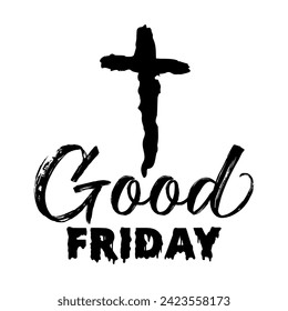 Good Friday or Easter day with Jesus cross vector illustration.
