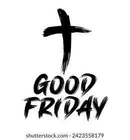 Good Friday or Easter day with Jesus cross vector illustration.