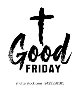 Good Friday or Easter day with Jesus cross vector illustration.