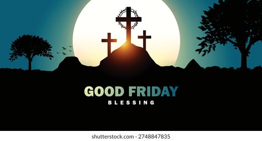 Good Friday, Easter Sunday, holiday Saturday, Mandy Thursday, holy Thursday creative banner, poster, social media post, postcard, background, backdrop, template, greetings card, web banner design.