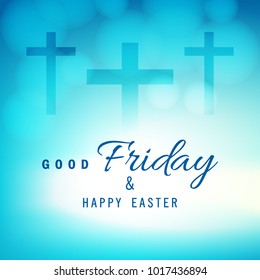 Good friday editable vector illustration composed of hand lettering text of Good Friday and Cross sign on abstract background.