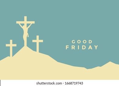 good friday flat color style background design