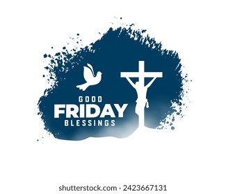 good friday greeting card in gungy style vector