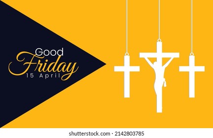 Good Friday Holiday 2022 Camping Banner. Good Friday 15 April