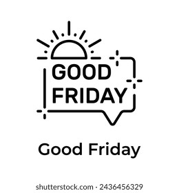 Diseño de icono de buen viernes, cita para diseñar tarjeta de felicitación, cartel, banner, arte de pared imprimible