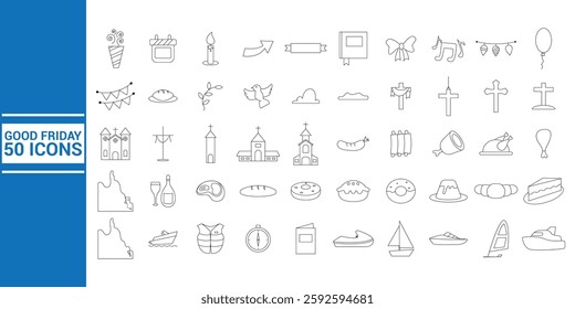 Good Friday Icons. Easy To Edit. EPS 10