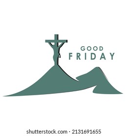 Good Friday illustration or vector graphics with jesus cross.