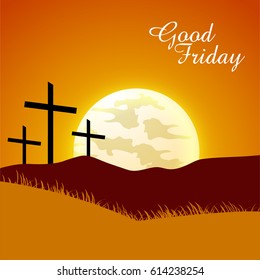 Good Friday illustration or vector graphics with jesus cross.