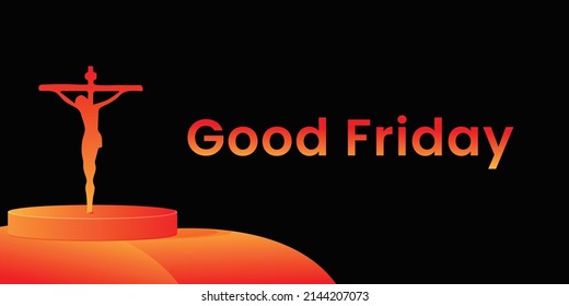 Good Friday with Jesus Cross Banner Poster Background Design