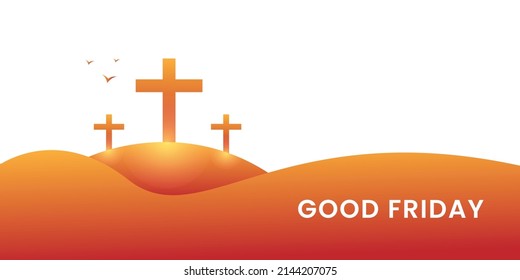 Good Friday with Jesus Cross Banner Poster Background Design