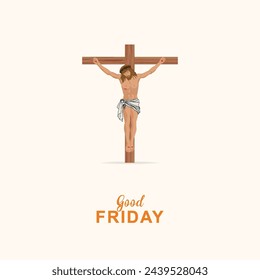 good Friday poster, social media post, vector Good Friday cross, Three Crosses on Good Friday